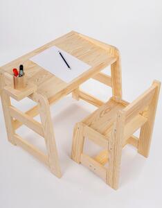Dětský psací stůl s magnetickou tabulí + židle (Psací stůl pro děti s magnetickou tabulí + židle)