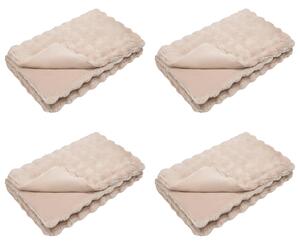 Protiskluzová deka z umělé králičí kožešiny Olite 4 pcs Béžová