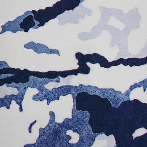 Krátkovlasý bílý koberec s abstraktním modrým vzorem 160x230 cm IZMIT