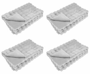 Protiskluzová deka z umělé králičí kožešiny Olite 4 pcs Šedá