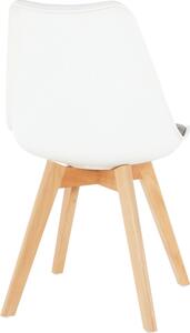 Tempo Kondela Plastová jídelní židle DAMARA bílá/verzo hnědá látka