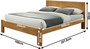 Tempo Kondela Masivní postel KABOTO 160x200, dub