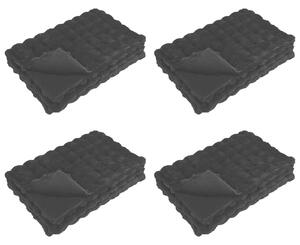 Protiskluzová deka z umělé králičí kožešiny Olite 4 pcs Černá
