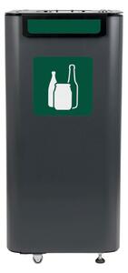 Alda Odpadkový koš na tříděný odpad Modular, 70 l, lakovaná ocel černá, na sklo