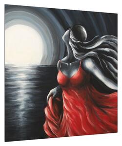 Obraz ženy v červených šatech (50x50 cm)