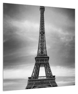 Obraz Eiffelovy věže a žlutého auta (50x50 cm)