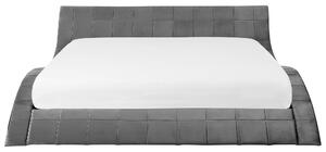 Sametová vodní postel 180 x 200 cm šedá VICHY