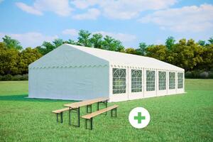 Párty stan 6x12m STANDARD SET – stan + pivní sety barva Bílá