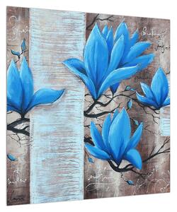 Obraz modrých květů (50x50 cm)
