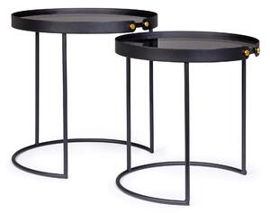 Set dvou konferenčních stolků Zeyna Ø43 a Ø48.5 cm černý