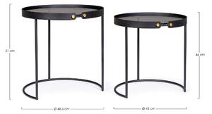 Set dvou konferenčních stolků Zeyna Ø43 a Ø48.5 cm černý