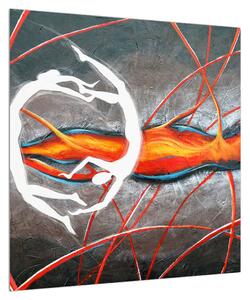 Abstraktní obraz - malba tanečníků (50x50 cm)