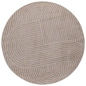 Kusové koberce Kulatý PALMERAS Béžová Ø 120 CM Polyester