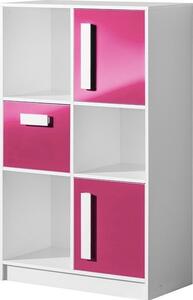 Casarredo - Komfort nábytek Dětská skříňka GULLIWER 7 výběr barev | barva: dom-bílá-lesk,Vyberte si barvu úchytu:: dom-uch-modrá