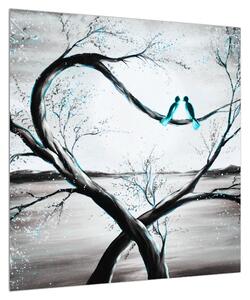 Obraz dvou ptáků na stromě (50x50 cm)