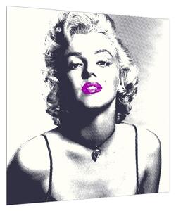 Obraz Marilyn Monroe s fialovými rty (50x50 cm)