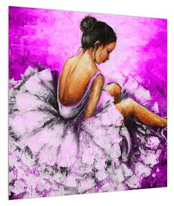 Obraz sedící baletky (50x50 cm)