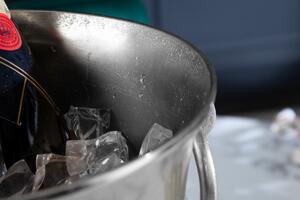 Chladič na šampanské ROAL 40 cm - strieborná