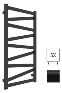 TERMA Vipera designový radiátor 990 × 500 mm, 368 W, barva černá 9005, připojení spodní