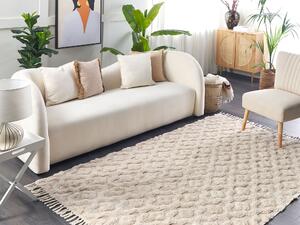 Bavlněný koberec 140 x 200 cm béžový AKSARAY