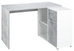 LIVARNO home Psací stůl se skříňkou, beton/bílá (850000310)