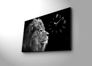 Wallity Dekorativní nástěnné hodiny Lion černobílé