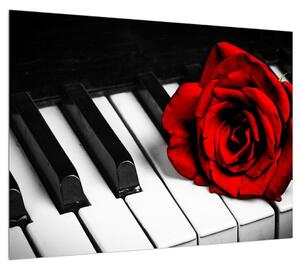 Obraz růže a klavíru (70x50 cm)