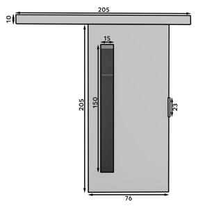 Posuvné dveře Gela - 76 cm s tlumeným dojezdem Barva: dub Sonoma