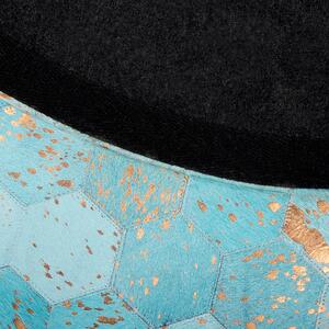Kožený koberec tyrkysový ⌀ 140 cm ZEYTIN