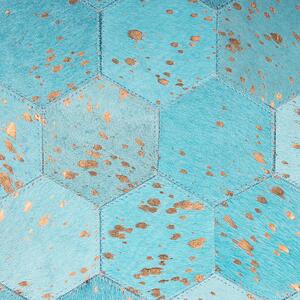 Kožený koberec tyrkysový ⌀ 140 cm ZEYTIN