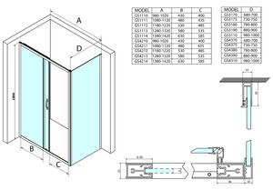Gelco SIGMA SIMPLY čtvercový sprchový kout 1000x1000mm L/P varianta, Brick sklo