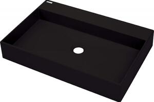 DEANTE - Correo černá - Granitové umyvadlo, na desku - 60x40 cm CQR_NU6S