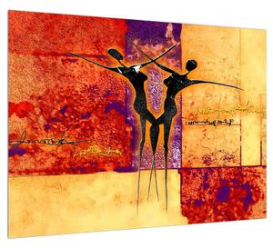 Abstraktní obraz dvou tanečníků (70x50 cm)