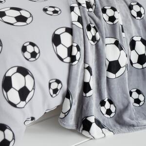 Šedá dětská deka z mikroplyše 130x170 cm Football – Catherine Lansfield