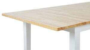 Rozkládací jídelní stůl 120/150 x 80 cm světlé dřevo s bílou HOUSTON