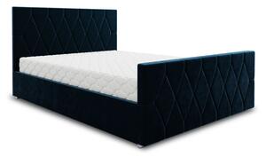 Čalouněná jednolůžková postel THEODORA - 90x200, tmavě modrá
