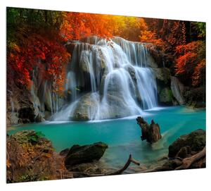 Podzimní obraz vodopádů (70x50 cm)