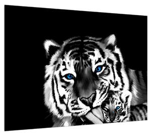 Obraz tygra s mládětem (70x50 cm)