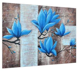 Obraz modrých květů (70x50 cm)