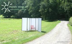 Peddy Shield 1x rám – větruodolný skládací paraván – barva světle stříbrnošedá