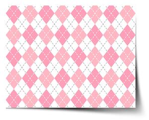 Sablio Plakát Růžové a bílé kosočtverečky - 60x40 cm