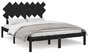 Rám postele černý 140 x 200 cm masivní dřevo