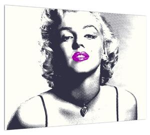 Obraz Marilyn Monroe s fialovými rty (70x50 cm)
