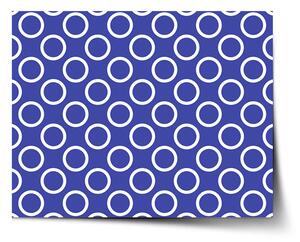 Sablio Plakát Bílé kruhy na modré - 60x40 cm
