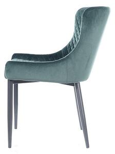 Casarredo Designová jídelní židle COLIN B VELVET zelená/černý kov