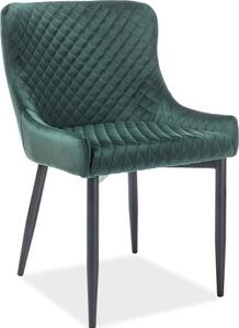 Casarredo Designová jídelní židle COLIN B VELVET zelená/černý kov