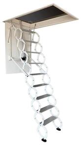 FISTAR Elektrické půdní schody, výsuvné, 3,4 m, bílé, hliníkový rám