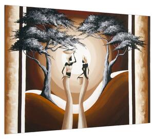 Orientální obraz dvou žen a stromu (70x50 cm)