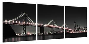 Noční obraz mostu (90x30 cm)