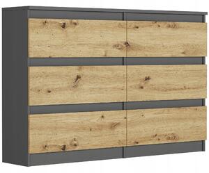 Komoda Rulux (antracit + artisan). Akce -18%